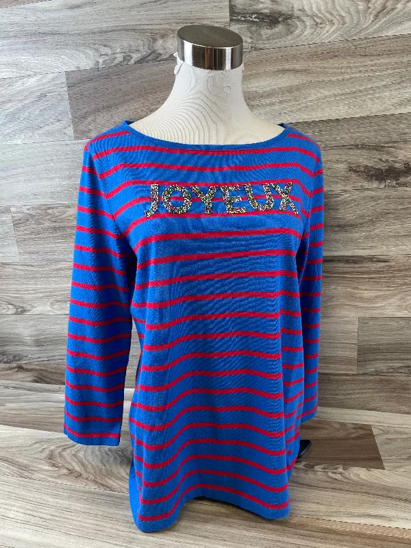 Top Long Sleeve Basic By Talbots In Striped Pattern, Size: M