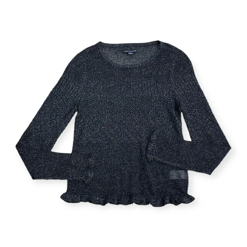 Top Long Sleeve By American Eagle In Blue & Silver, Size: S