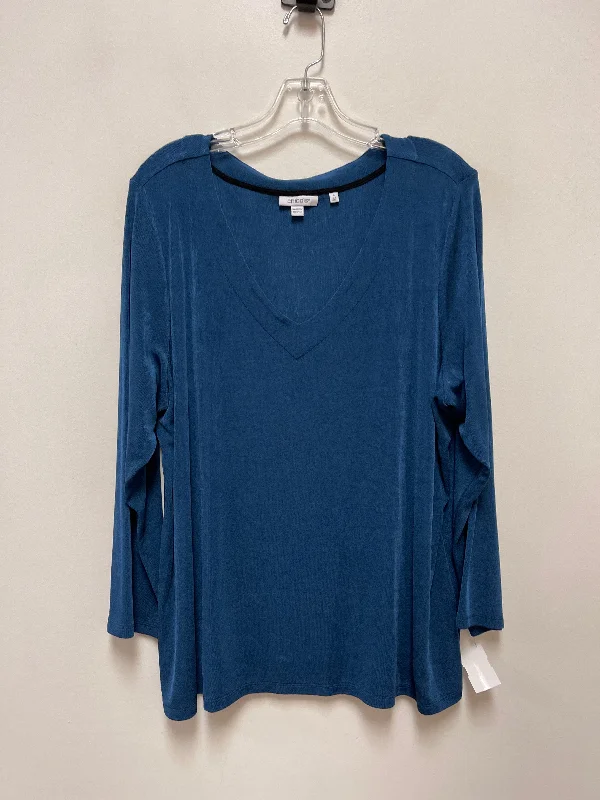 Top Long Sleeve By Chicos In Blue, Size: 2x