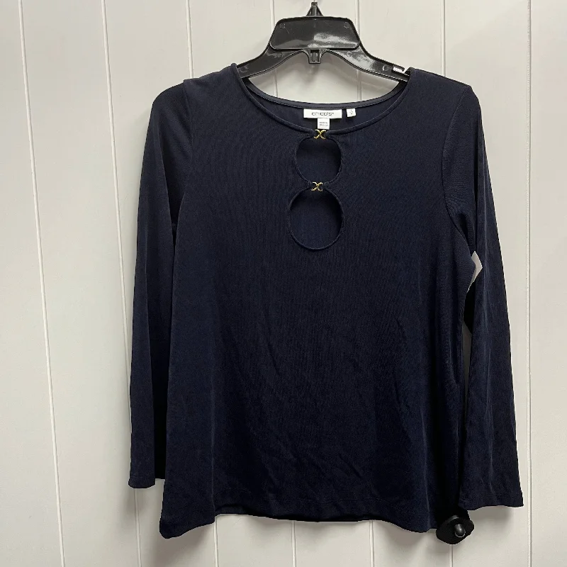 Top Long Sleeve By Chicos In Navy, Size: M