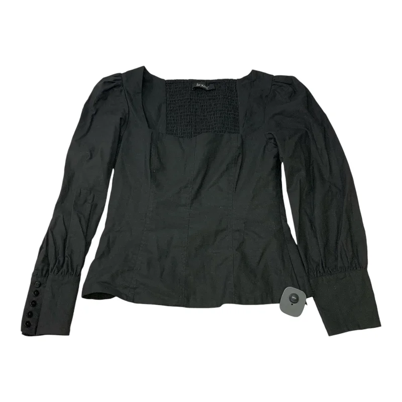 Top Long Sleeve By Kourt In Black, Size: M