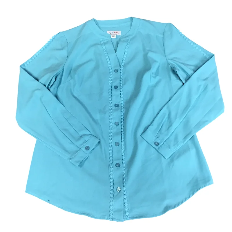 Top Long Sleeve By Denim And Co Qvc In Blue, Size: Xxs