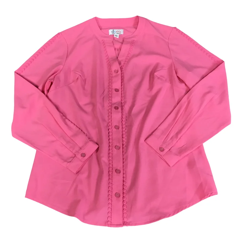 Top Long Sleeve By Denim And Co Qvc In Pink, Size: Xxs