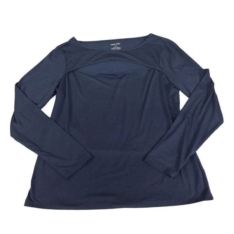 Top Long Sleeve By Nine West In Blue, Size: Xl