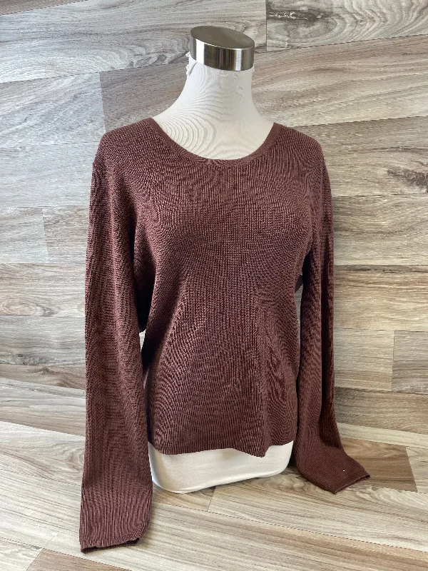 Top Long Sleeve By Pink Rose In Brown, Size: M