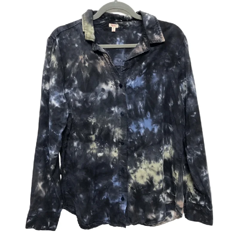 Top Long Sleeve By Reba In Black & Blue, Size: M