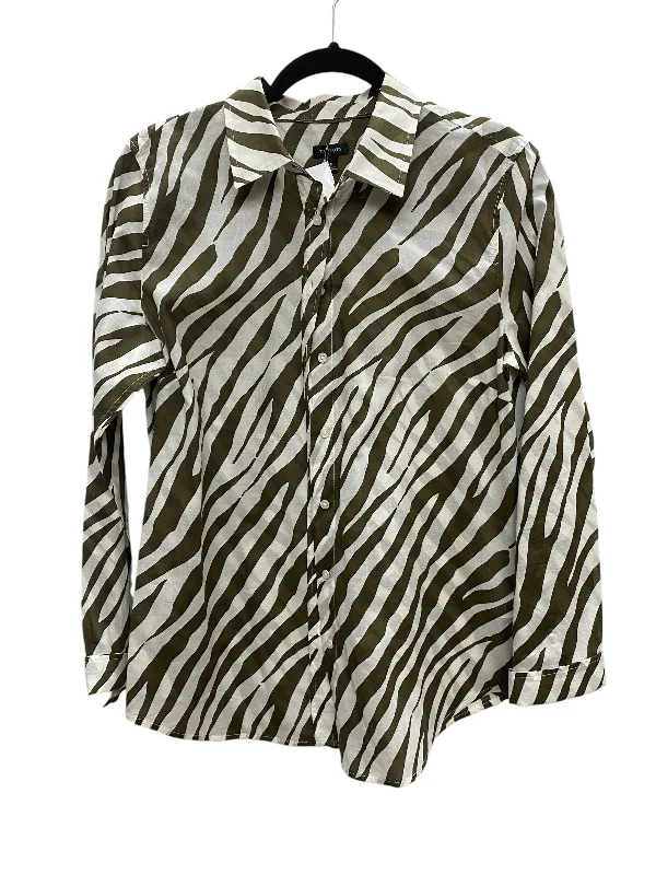 Top Long Sleeve By Talbots In Zebra Print, Size: M